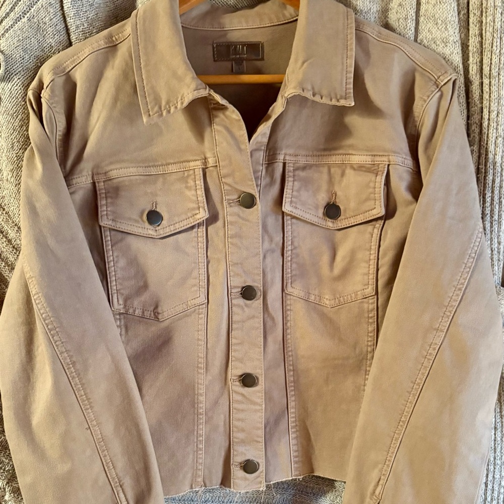 Kut from the Kloth Crop Light Brown Jean Jacket